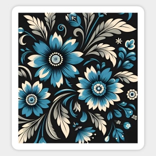 Blue Floral Illustration Sticker